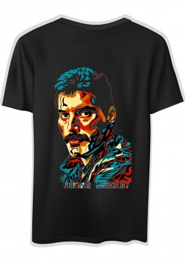 Rock Avenue - T-Shirt Freddie Mercury Face Art Rock Avenue Black