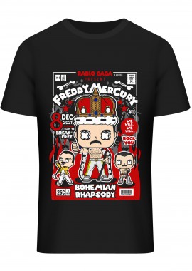 Pop Culture - T-Shirt Freddy Mercury (2) Pop Culture Black