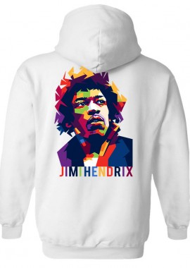 Rock Avenue - Hoodie J Hendrix Art1 Rock Avenue White
