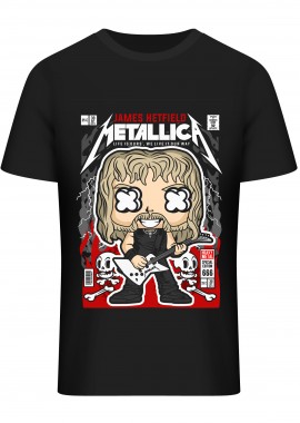 Pop Culture - T-Shirt James Hetfield Metallica Pop Culture Black