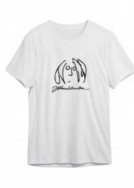 Rock Avenue - T-Shirt John Lennon Face Art Rock Avenue White