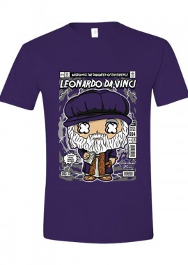 Pop Culture - T-Shirt Leonardo Da Vinci Pop Culture Purple