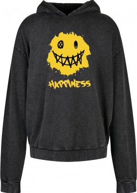 Pop Culture - Oversized Premium Hoodie Smiley Face Pop Culture Black