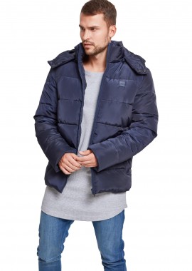 Urban Classics - Μπουφάν Puffer με Κουκούλα TB1807 Urban Classics Plus Size Navy