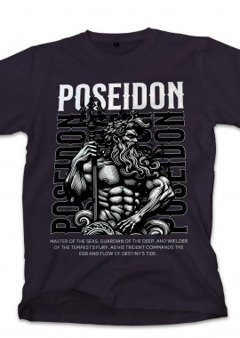 Pop Culture - T-Shirt Poseidon T-Shirt Design Template Pop Culture Black