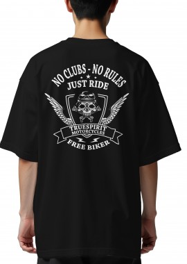 Pop Culture - Oversized T-Shirt No clubs no rules Pop Culture Black