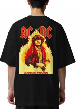 Rock Avenue - Oversized T-Shirt Angus Young Art1 Rock Avenue Black