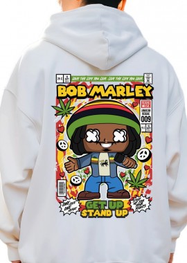 Pop Culture - Hoodie Bob Marley Pop Culture White