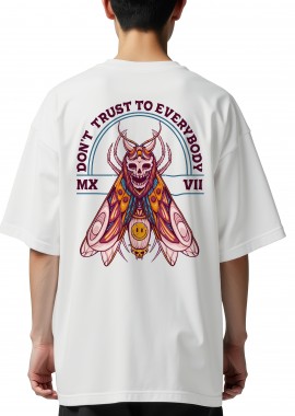 Pop Culture - Oversized T-Shirt Don't Trust Everybody Pop Culture White