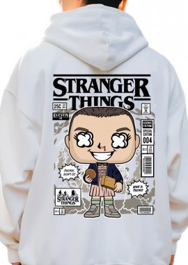 Pop Culture - Hoodie Eleven With Eggos Stranger Things Pop Culture White