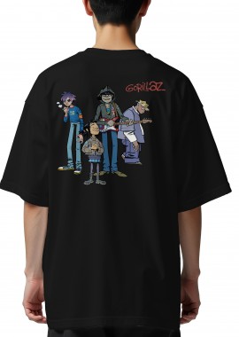 Rock Avenue - Oversized T-Shirt Gorillaz Art1 Rock Avenue Black