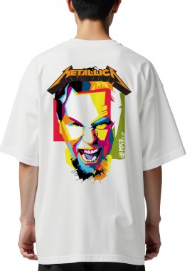 Rock Avenue - Oversized T-Shirt James Hetfield 1 Rock Avenue White