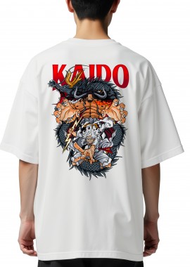 Pop Culture - Oversized T-Shirt Kaido Gear 5 One Piece Pop Culture White