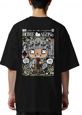 Pop Culture - Oversized T-Shirt Kevin Home Alone Pop Culture Black