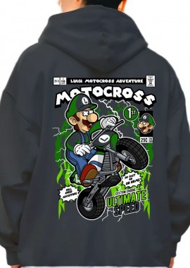 Pop Culture - Hoodie Luigi Motocross Pop Culture Black