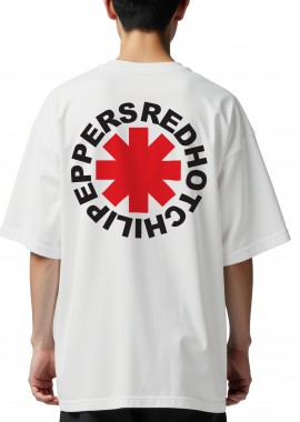 Rock Avenue - Oversized T-Shirt Rhcp Band Logo Art Rock Avenue White