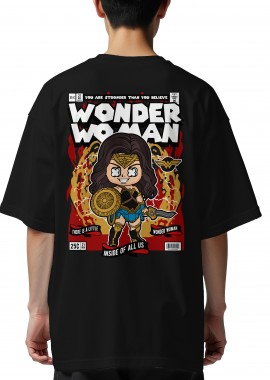Pop Culture - Oversized T-Shirt Wonder Woman Pop Culture Black