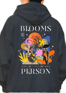 Pop Culture - Hoodie Blooms Person Pop Culture Black