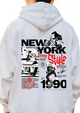 Pop Culture - Hoodie New York Freestyle Pop Culture White