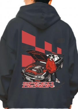 Pop Culture - Hoodie Racing Car Graphic Pop Culture Black