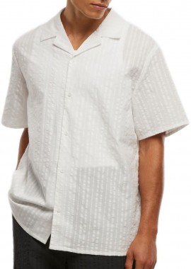 Urban Classics - Ανδρικό Πουκάμισο Seersucker Resort TB7569-00220 Urban Classics White