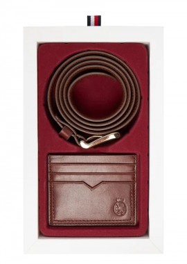 Tommy Hilfiger - Ανδρικό Σετ Δώρου Ζώνη + Καρτοθήκη Tommy Hilfiger AM0AM13934-GVI Καφέ